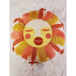 Sunshine Face Round Throw Pillow Opalhouse Fringed and Embroidered